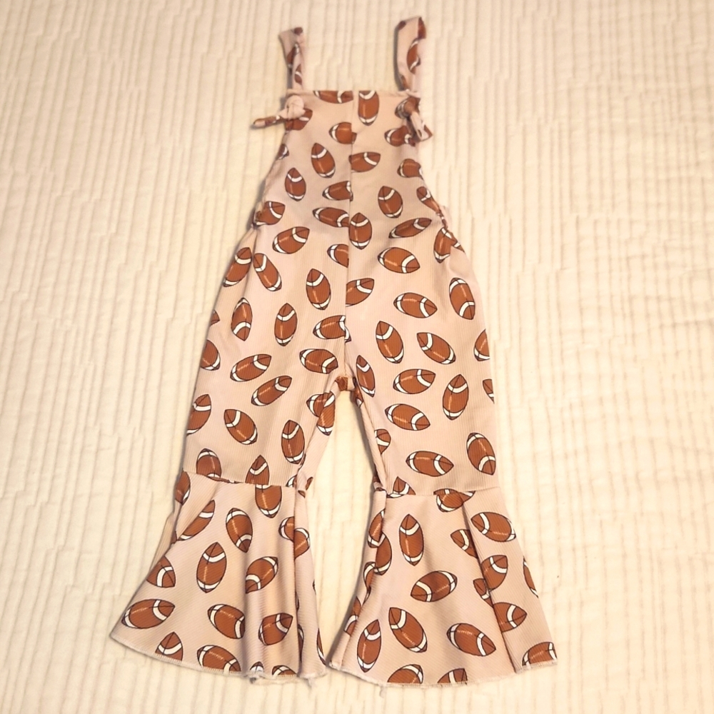 Baby Girls 12 month Football Overall Bell Bottoms